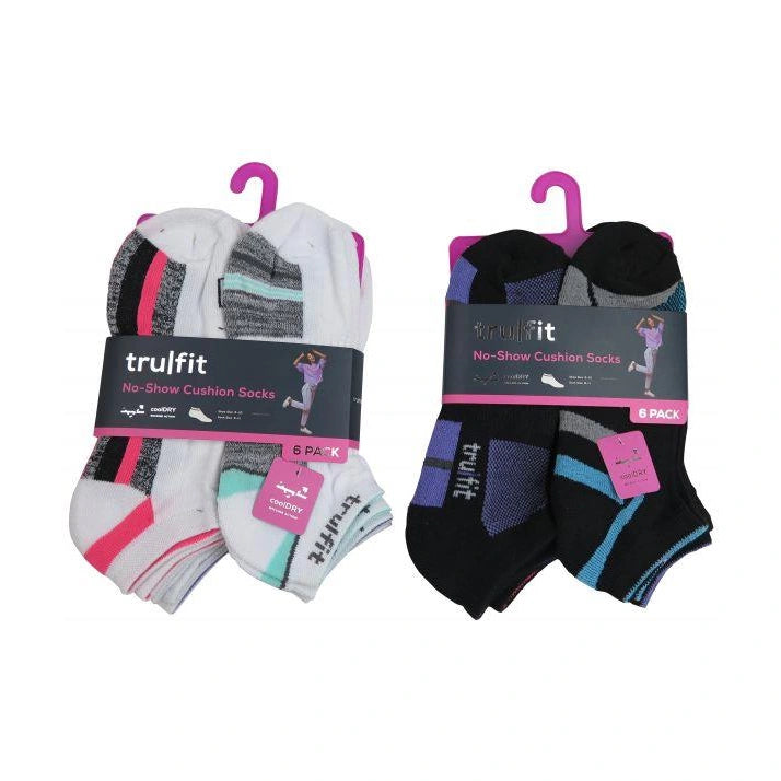 6 PC LADIES NO SHOW SOCKS SHOE SIZE:5-10 ASSORTED